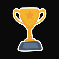 Back to school trophy with a star symbolizes academic excellence suitable for educational concepts promoting achievement and success. Illustration.