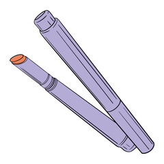 Protective and Moisturizing Lip Balm Block Stick. Lipstick. Drawing isolated on the white background. Hand drawn colorful digital illustration. Vector EPS10 and IPG