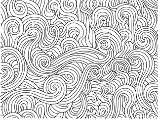 Abstract swirling line art texture decorative pattern background design