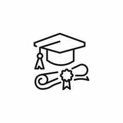 degree graduate hat icon sign vector