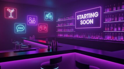 Stream starting soon screen, overlay loop, animated virtual backgrounds, cozy lo-fi bar room, vtuber asset twitch zoom OBS, livestreaming. - Powered by Adobe