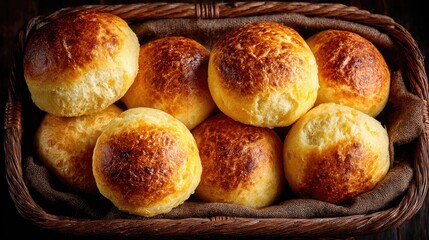Paraguay dish Chipa Cheese bread made with manioc flour golden yellow rolls