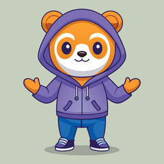 Cool Panda in Hoodie – Cute Cartoon Vector Character