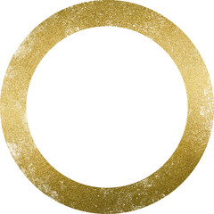 Large gold circular border texture with a transparent background