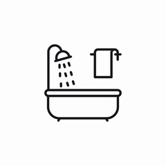 running shower bathtub icon sign vector