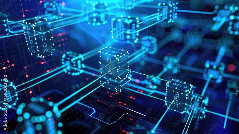 Poster abstract of cyberspace on virtual area with digital technology style design and the electric light g