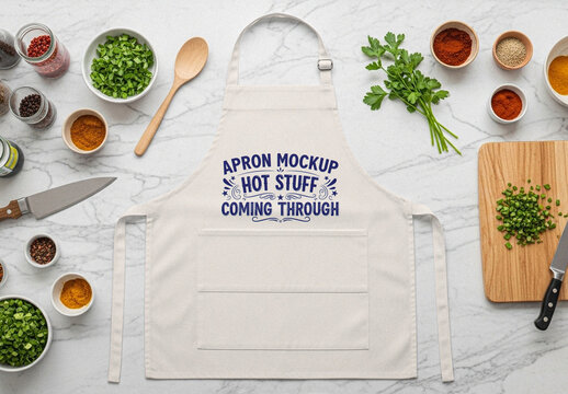 Simple White Apron Mockup