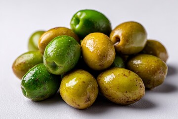 Fresh Green Olive Pile