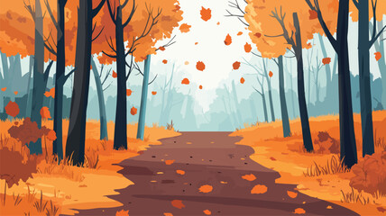 Enchanting Autumn Forest Path Capturing Fall Scenery