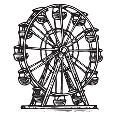 Vintage Ferris Wheel Illustration