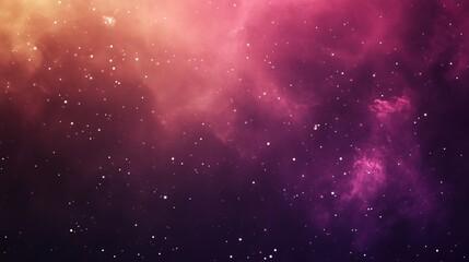 Dramatic Galaxy Background with Sparkling Stars and Pink Orange Nebula