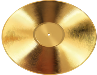 Gold record, vector illustration, white background