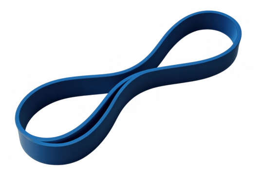 Blue ribbon forming infinity symbol against a transparent background, perfect for concepts related to endless possibilities