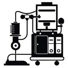 Distinctive Medical Anesthesia Machine A Complex System of Tubes Gauges and Components Essential for Surgical Procedures Requiring Patient Sedation