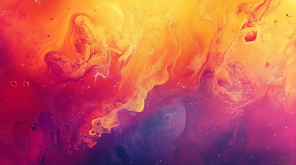 Abstract Swirls of Liquid Paint Creating an Energetic Color Blend