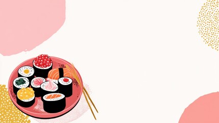 Colorful Sushi Platter Illustration Very good content.