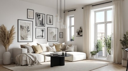 Fototapeta premium Modern, bright living room