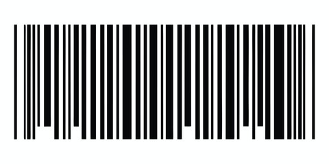 Monochromatic Barcode Illustration Featuring Vertical Black Stripes and White Spaces for Product Identification and Data Encoding Purposes