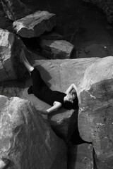 woman on rock