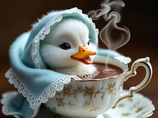 Cozy Duckling in Hot Chocolate. (1)