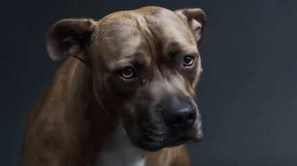 Fototapeta premium Dog displaying utter shame with averted eyes, portrait for emotional connection