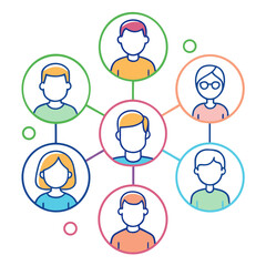 Fototapeta premium social networks connections communication outline vectors