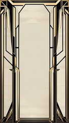 Art Deco Frame with Beige Marble.