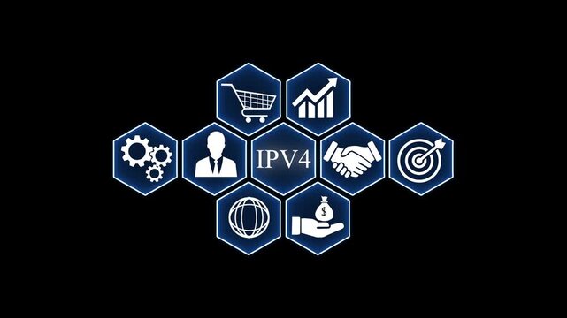 Internet, business, Technology and network concept. IPV 4 Return on investment financial growth concept. Internet and network concept Seamless loop technology network background concept.