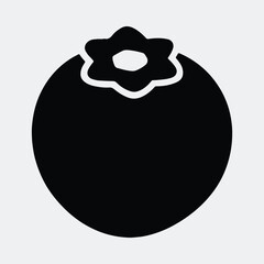 Silhouette blueberry minimalist fruit simple berry icon vector illustration © CreatiMart