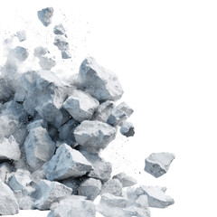 A pile of white rocks