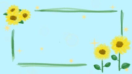  夏カワイイ・ひまわりキラキラフレーム