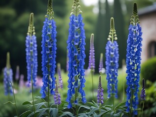 Blue Lupines Garden Bloom.