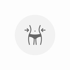 thin waist icon sign vector