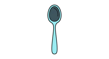 Flat icon of a blue spoon with a rounded head, clean white background