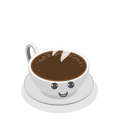 3D Isometric Flat  Set of Cute Kawaii Foods. Item 11