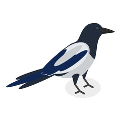 3D Isometric Flat  Set of City Birds. Item 4