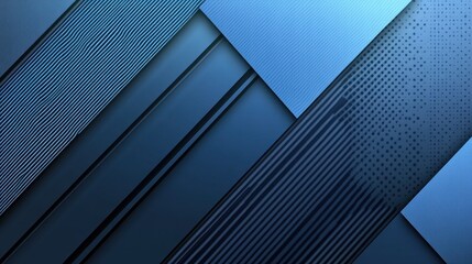 Abstract geometric design with overlapping layers of shades of blue