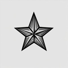 Obraz premium Ornate black star on light background