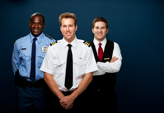Airline: Captain, Flight Steward and Security Guard