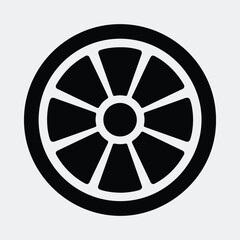 Obraz premium Silhouette decorative wheel abstract graphic minimal design vector illustration