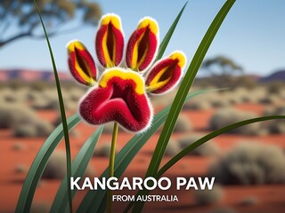 Kangaroo Paw Flower with Aussie Outback.