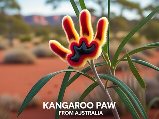 Kangaroo Paw Flower with Aussie Outback. (1)