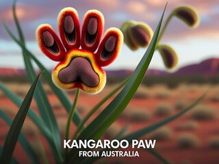 Kangaroo Paw Flower with Australia.