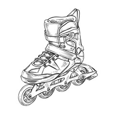 inline skates vector hand drawn illustration