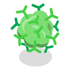 3D Isometric Flat  Set of Viruses And Microbes. Item 7