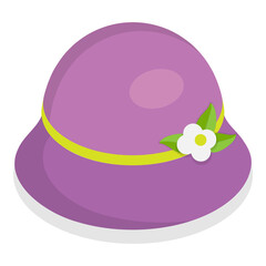 3D Isometric Flat  Set of Hats. Item 2