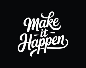 Vintage Modern Typography T-Shirt Design – Bold Script Font with Calligraphic Curves, Vertical Composition, and Black-on-White Aesthetic