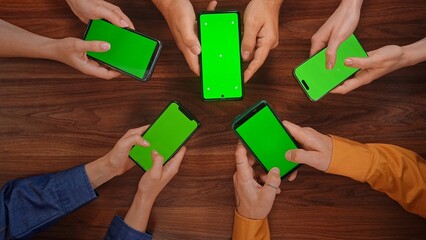 Group of People Engaging in Active Text Messaging Interaction