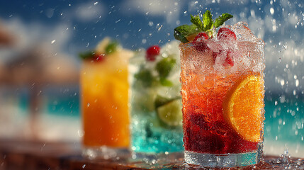 refreshing collection of summer cocktail image Perfect for menus, advertisements, blog posts, and social media, these vibrant visuals capture fruity drinks, tropical flavors, and seas