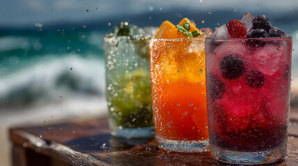 refreshing collection of summer cocktail image Perfect for menus, advertisements, blog posts, and social media, these vibrant visuals capture fruity drinks, tropical flavors, and seas